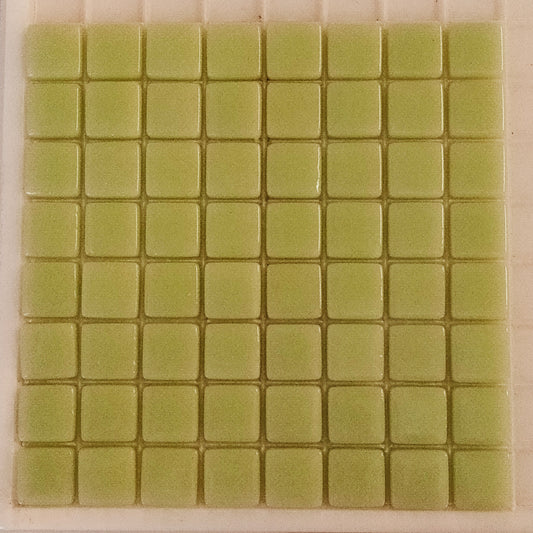 pale green, apple green, 12mm tile, recycled glass, square tile