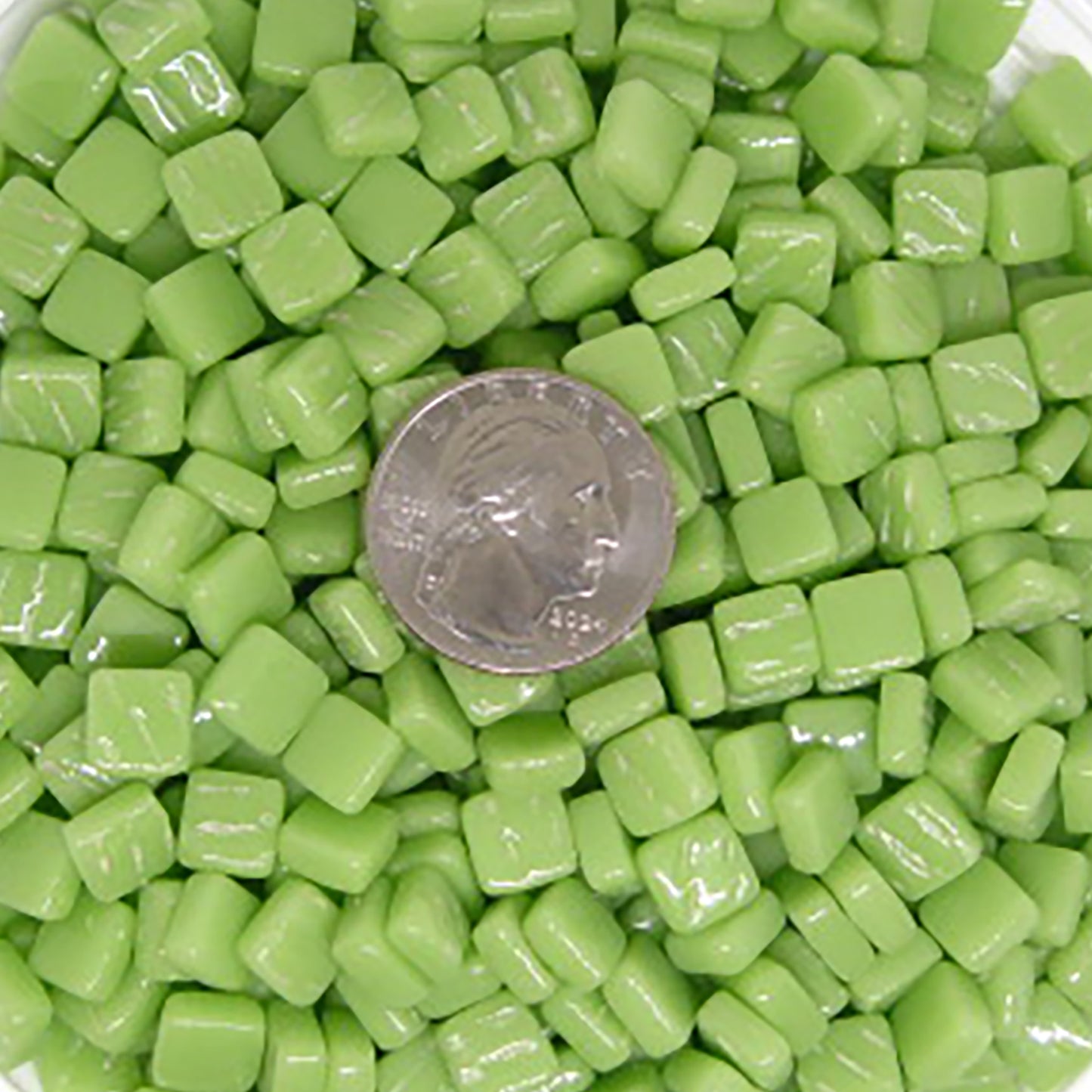 03-g Apple Green, 8mm - Greens & Teals tile - Kismet Mosaic - mosaic supplies