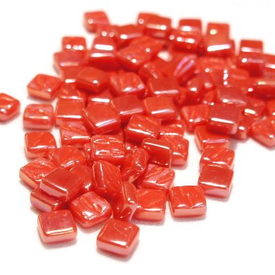 iridized watermelon recycled glass tile 8mm 5/16"