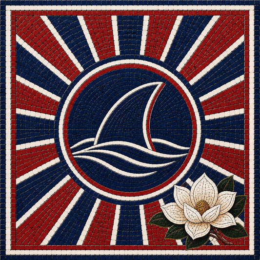 12"x12" Ole Miss Landshark Waterproof Mosaic Backer
