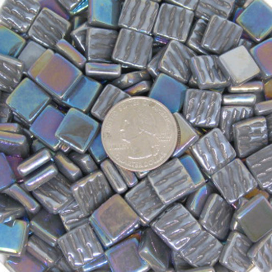 148-i Charcoal, 12mm - White, Gray & Black tile - Kismet Mosaic - mosaic supplies