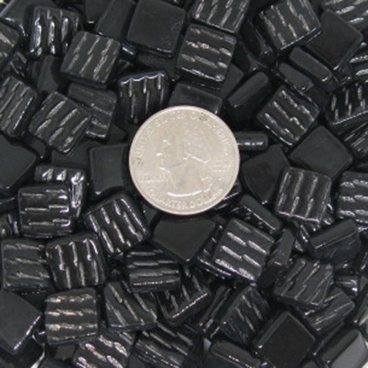 149-g Carbon Black, 12mm - White, Gray & Black tile - Kismet Mosaic - mosaic supplies