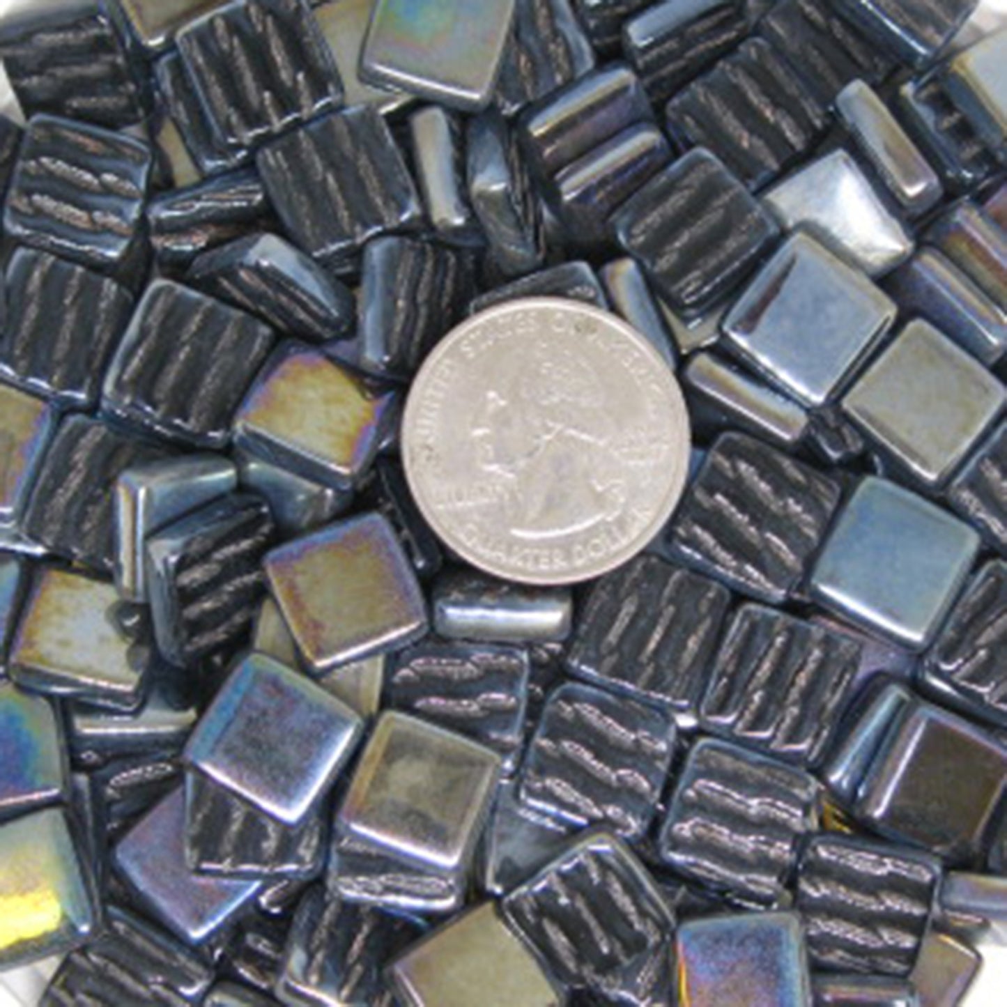 149-i Carbon Black, 12mm - White, Gray & Black tile - Kismet Mosaic - mosaic supplies
