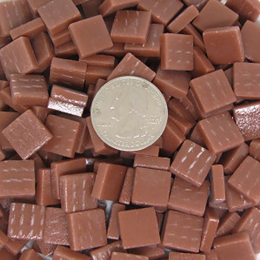 12mm matte chocolate tile recycled glass closeup with coin