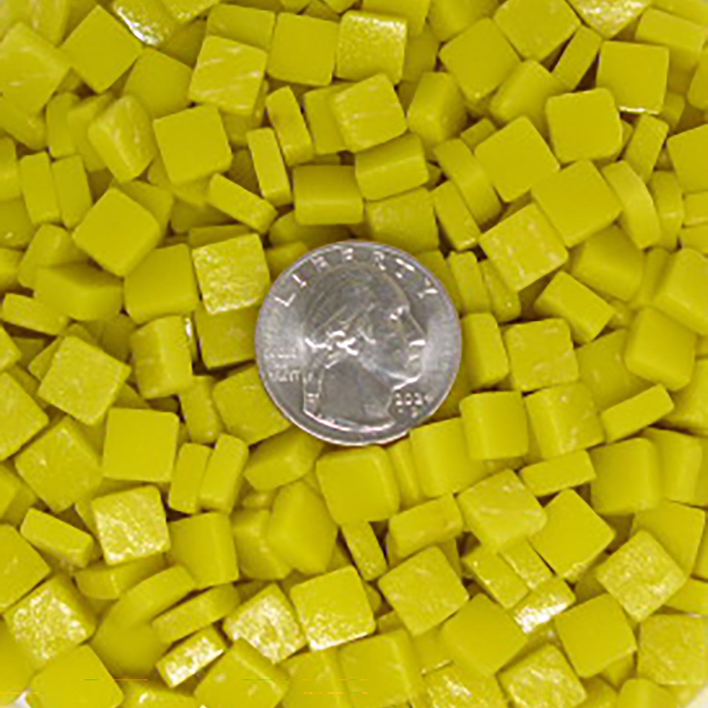 Sweet Corn matte yellow glass mosaic tiles 8mm square format, eco-friendly recycled glass for kitchen backsplash and mosaic artwork projects