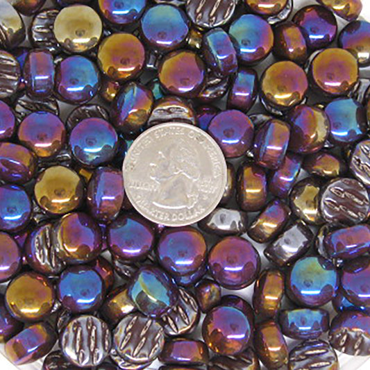 3100-i Dark Chocolate, BelliButtonIrid tile - Kismet Mosaic - mosaic supplies