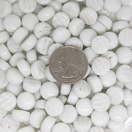 340-g Zinc White, BelliButtonGloss tile - Kismet Mosaic - mosaic supplies