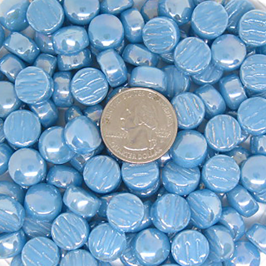363-i Turquoise Blue, BelliButtonIrid tile - Kismet Mosaic - mosaic supplies
