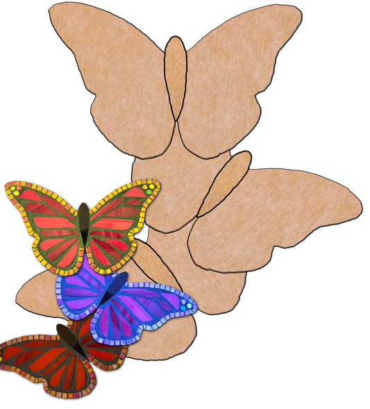 3 Butterflies (pre-drilled for hanging kit)