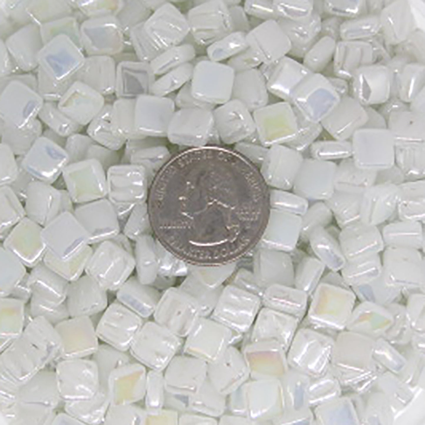 41-i - Titanium White, 8mm - White, Gray & Black tile - Kismet Mosaic - mosaic supplies