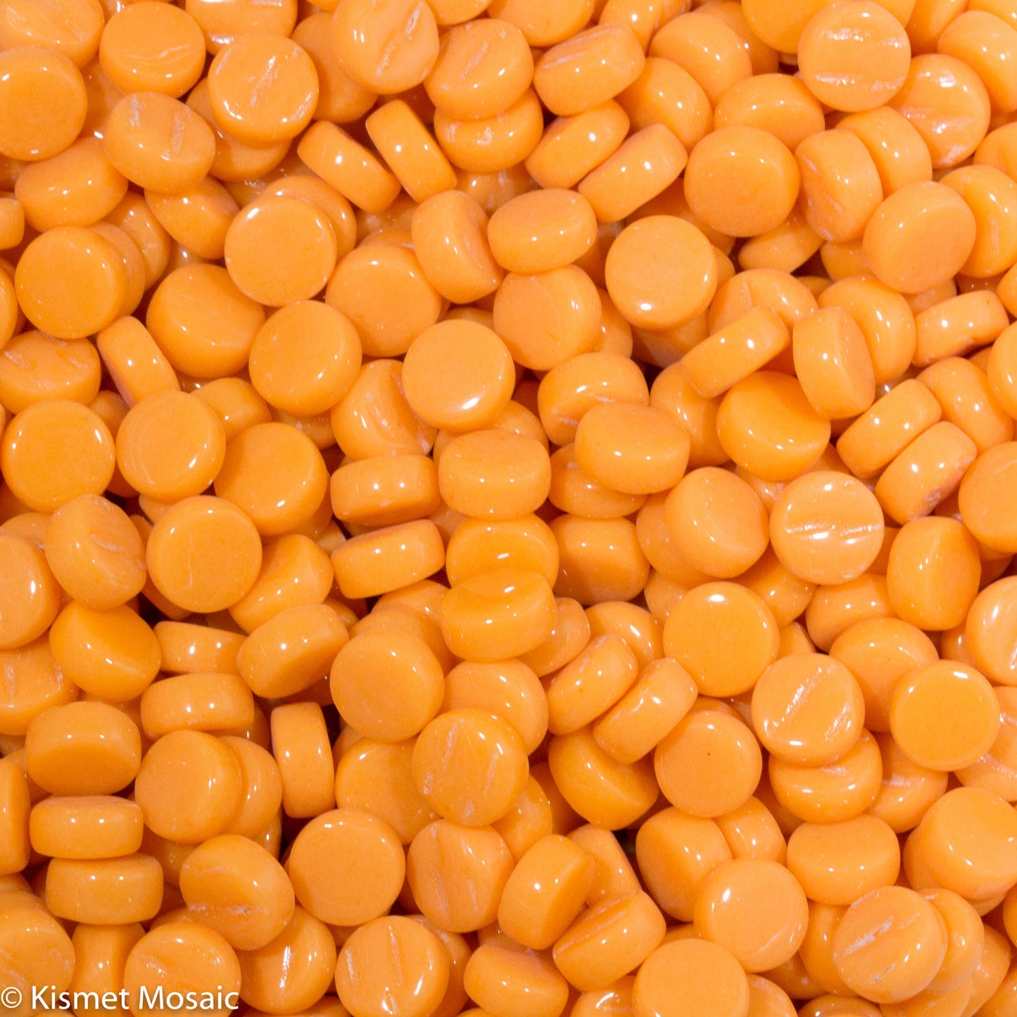 4104-g Tangerine Mini Rounds, MiniRoundGloss tile - Kismet Mosaic - mosaic supplies