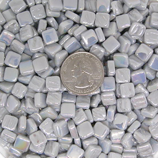 43-i - Light Grey, 8mm glass tile- Kismet Mosaic - mosaic supplies