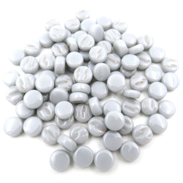 443-g - Light Gray Mini Rounds, MiniRoundGloss tile - Kismet Mosaic - mosaic supplies
