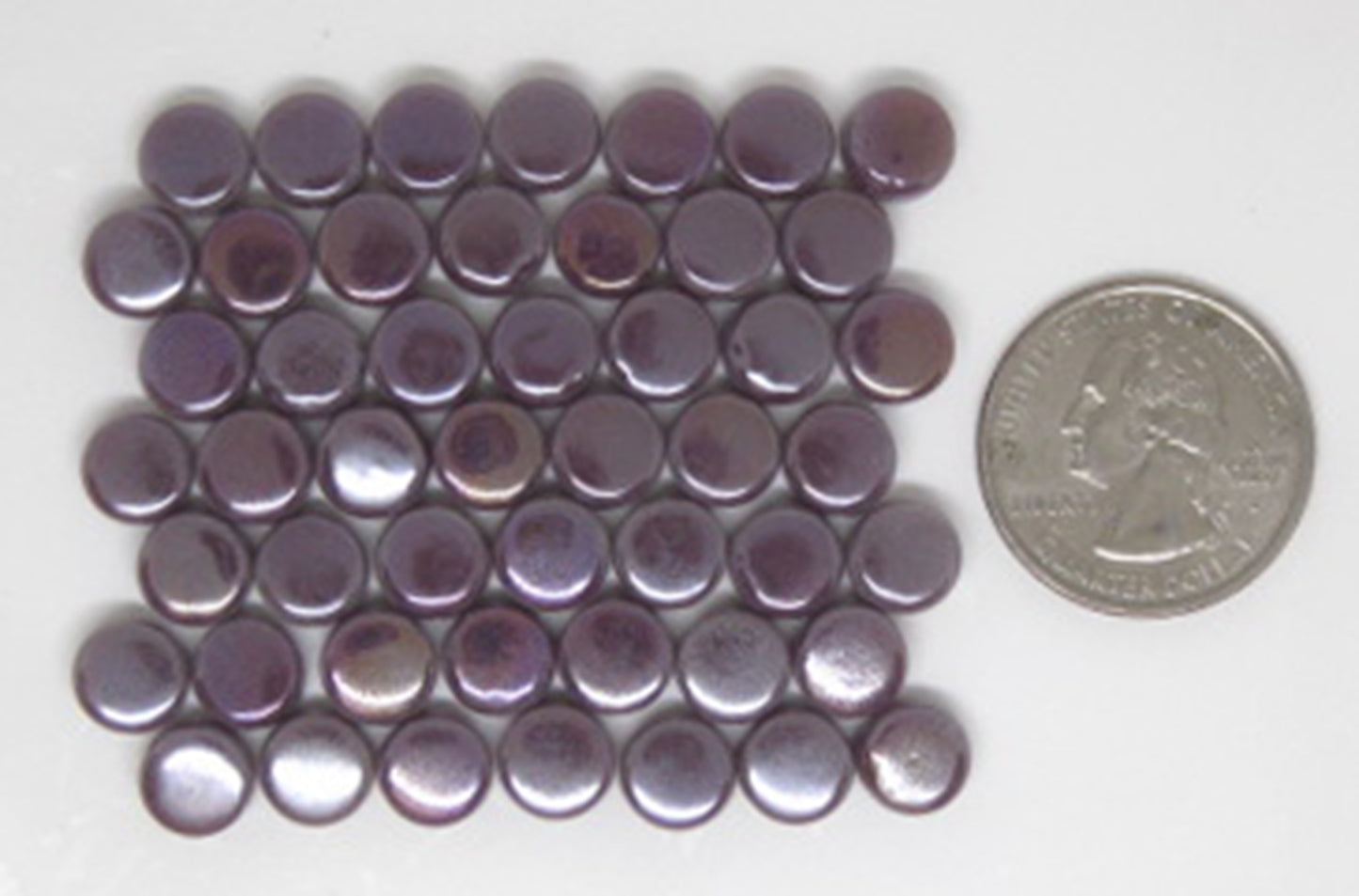 485-i Purple Mini Rounds, MiniRoundIrid tile - Kismet Mosaic - mosaic supplies staggered