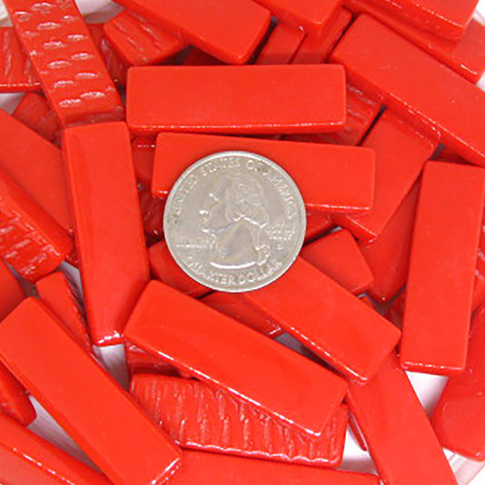 5107-g - Chili Red Rectangles - Glossy, KismetRectangle tile - Kismet Mosaic - mosaic supplies