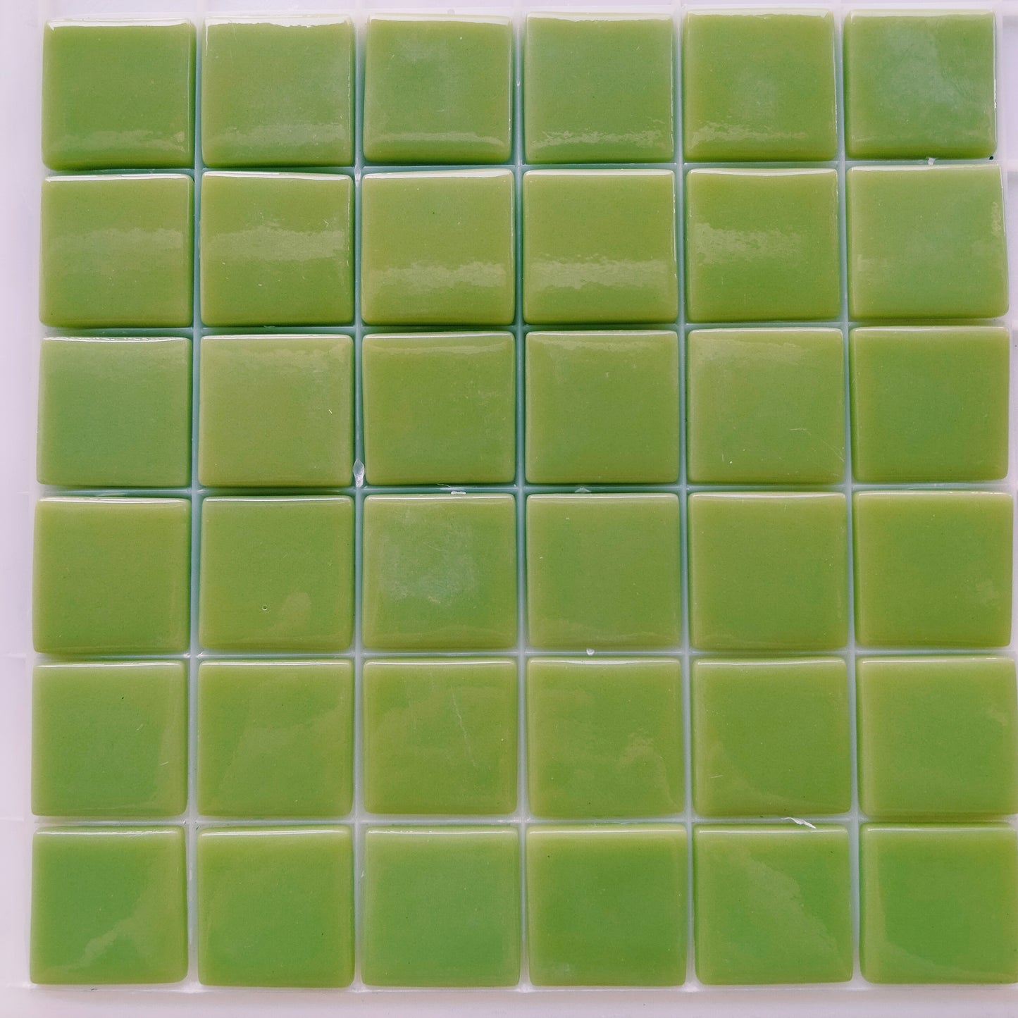 25mm/1" square tiles, recycled glass, gloss finish