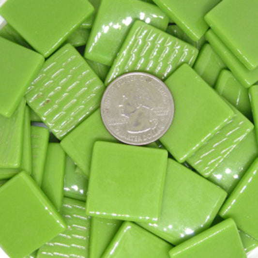 811-g Lime Green, 25mm - recycled glass tile - Kismet Mosaic - mosaic supplies
