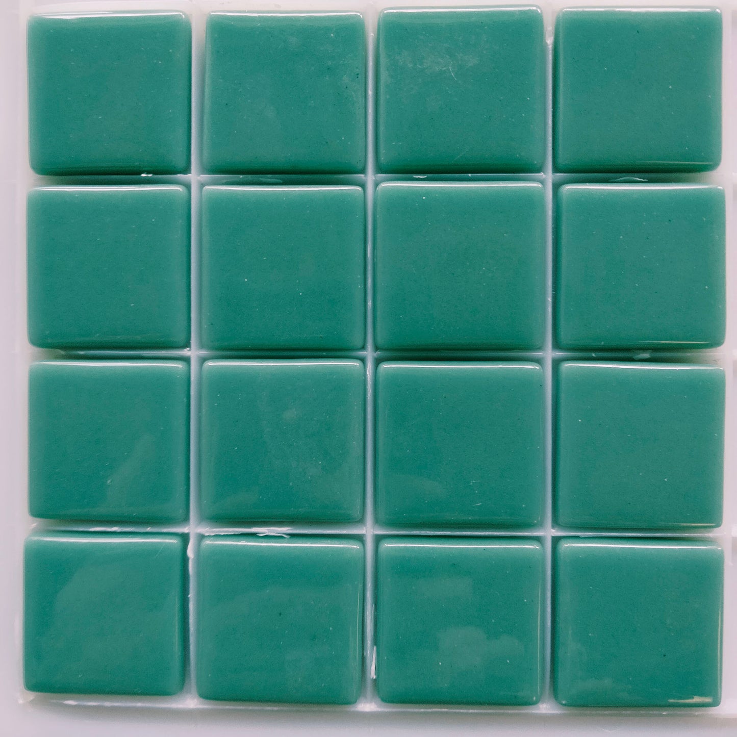 25mm/1" square tiles, recycled glass, gloss finish, sheeted glass tile for installation
