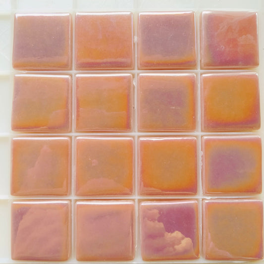 25mm/1" square tiles, recycled glass, gloss finish, sheeted glass tile for installation