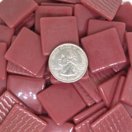835-g Dark Rose Gloss 25mm - recycled glass tile - Kismet Mosaic - mosaic supplies