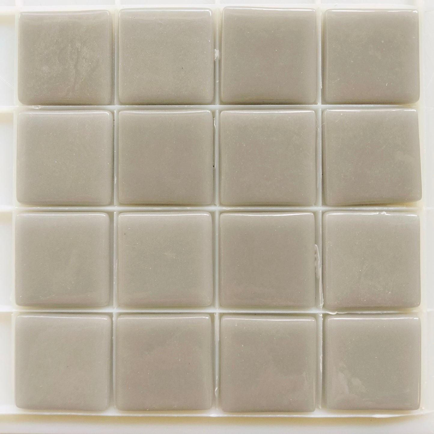 25mm/1" square tiles, recycled glass, gloss finish, sheeted glass tile for installation