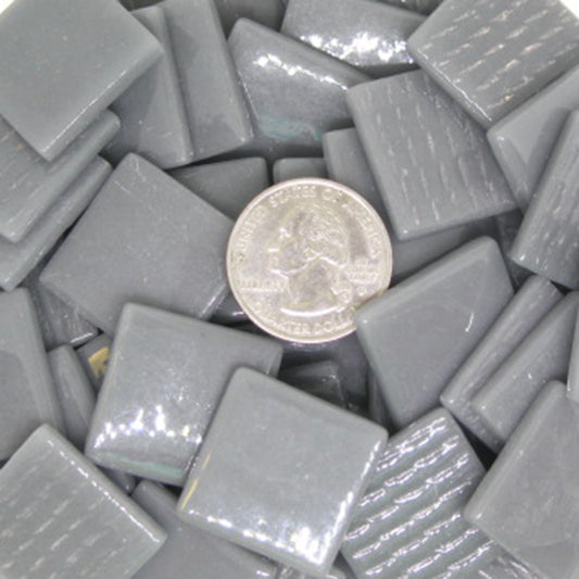 847-g Dark Gray Gloss 25mm - recycled glass tile - Kismet Mosaic - mosaic supplies
