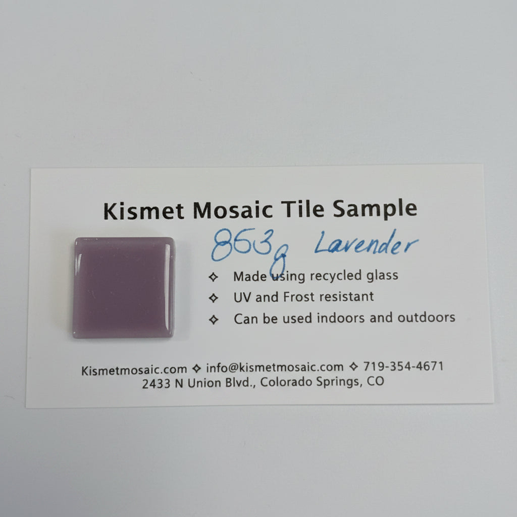 853-g Lavender Gloss 25mm - recycled glass tile - Kismet Mosaic - mosaic supplies