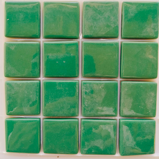 25mm/1" square tiles, recycled glass, gloss finish, sheeted glass tile for installation