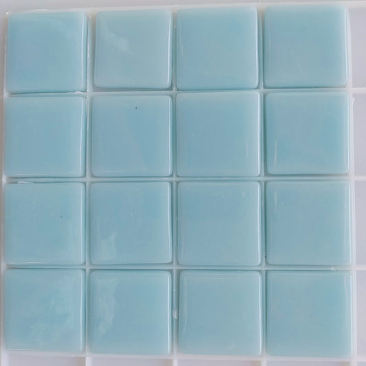 25mm/1" square tiles, recycled glass, gloss finish, sheeted glass tile for installation