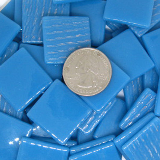 865-g Surf Blue Gloss 25mm - recycled glass tile - Kismet Mosaic - mosaic supplies