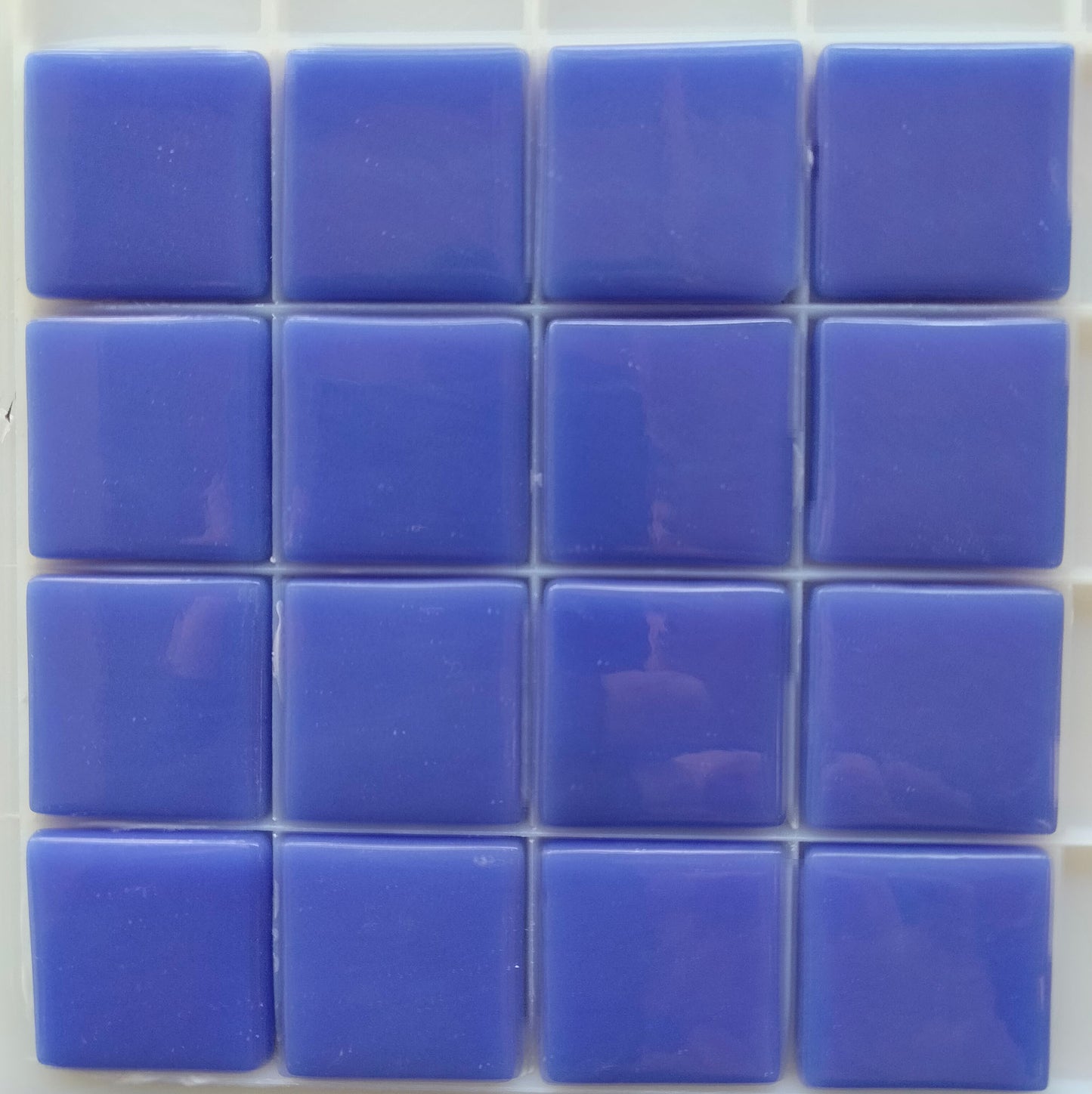 25mm/1" square tiles, recycled glass, gloss finish, sheeted glass tile for installation