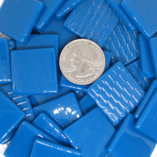 868-g Deep Turquoise Gloss 25mm - recycled glass tile - Kismet Mosaic - mosaic supplies