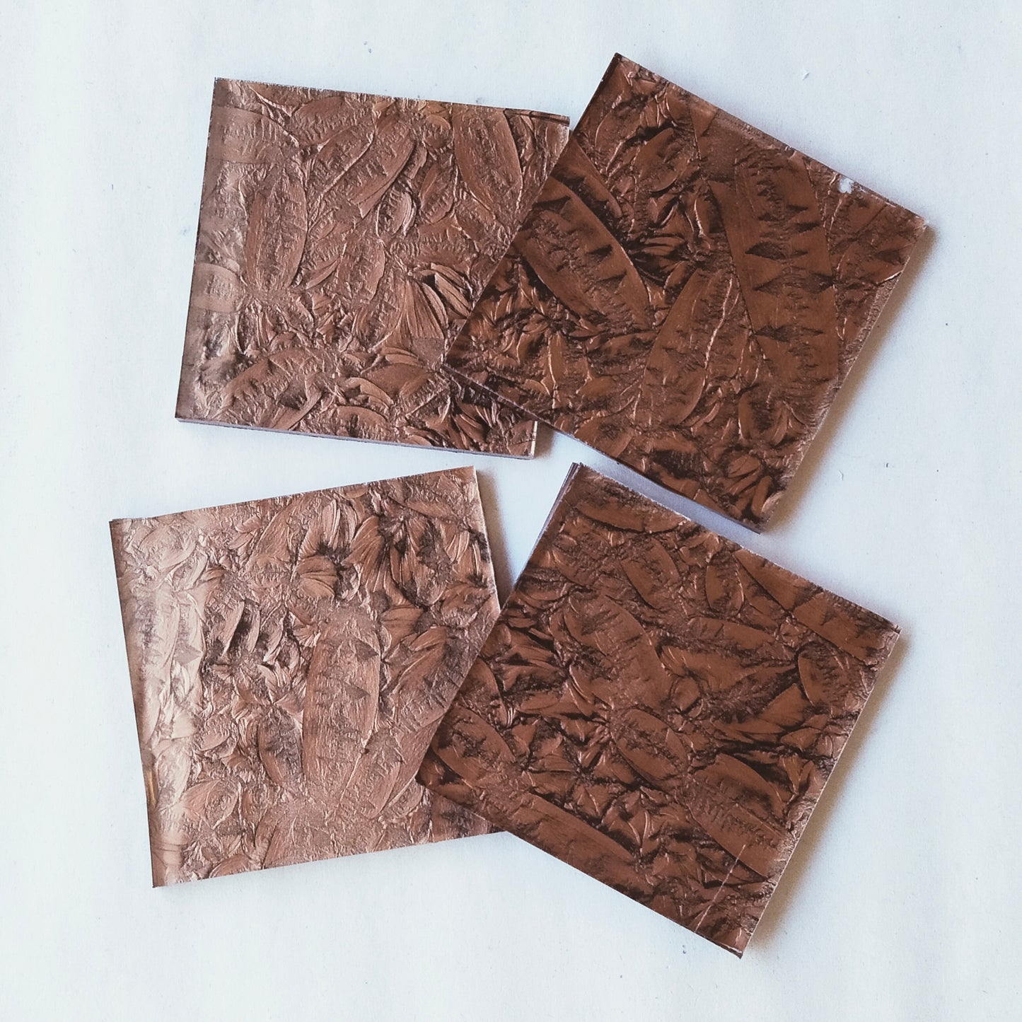 Bronze vanGogh glass, 2" cuts, 16 square inches per package