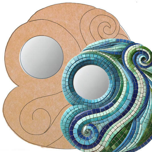 13-1/2" Circle Motiff-1 Skeewbacker & Pattern with 4" Acrylic Mirror