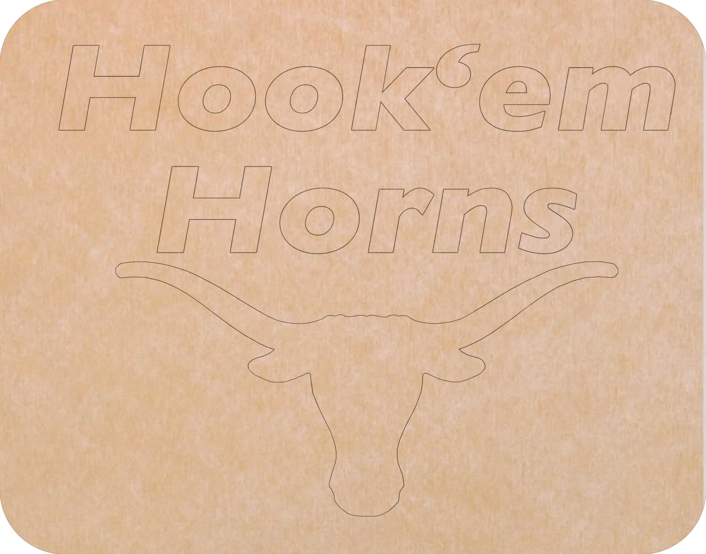Texas Hook'em Horns 11"x14" (pre-drilled for hanging kit)