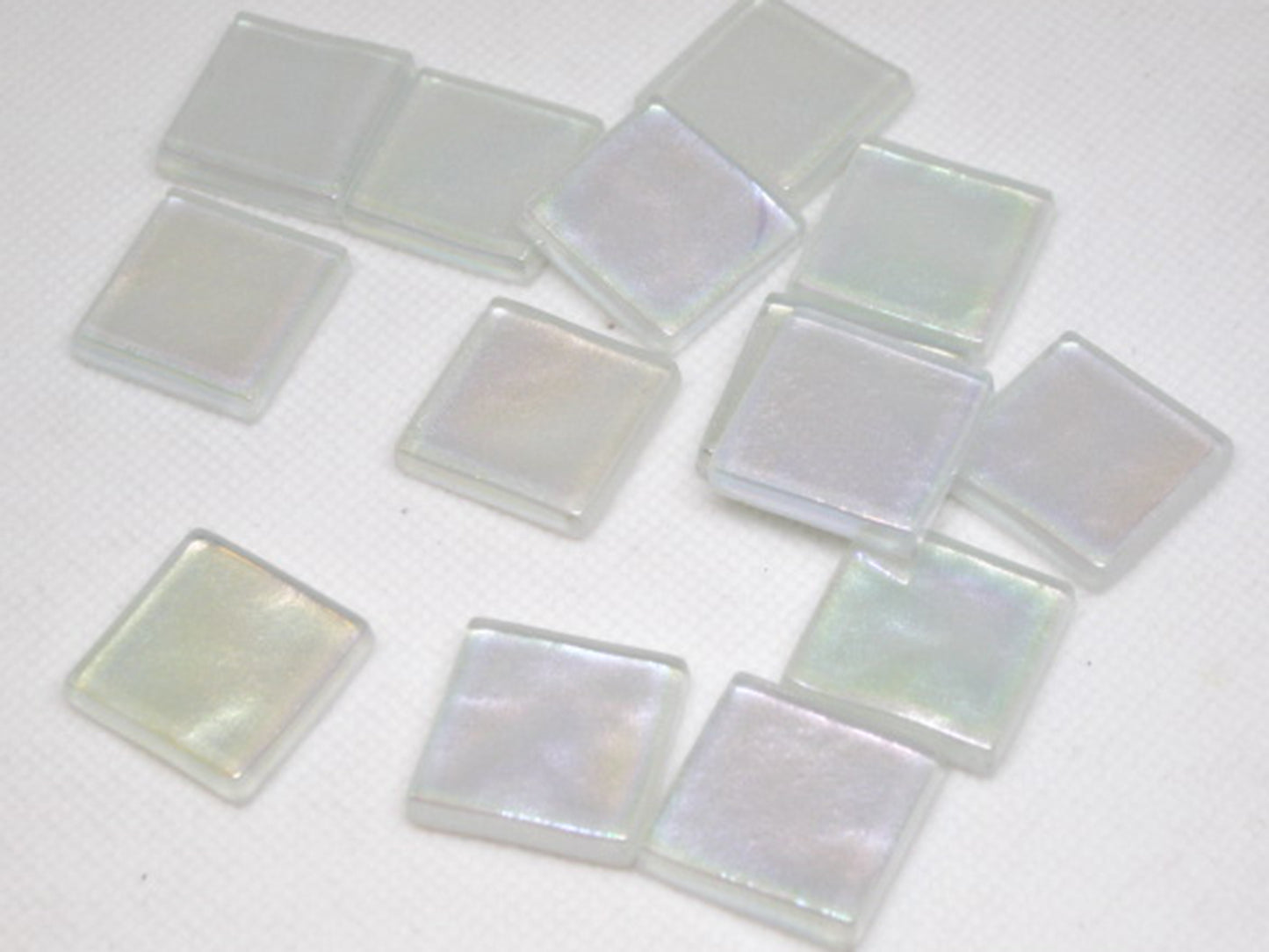 K352 White Krystal Metallic Iridized tile - 20mm - mosaic supplies Pearl
