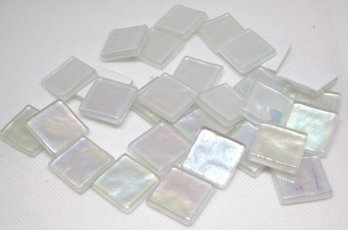 K352 White Krystal Metallic Iridized tile - 20mm - mosaic supplies Pearl
