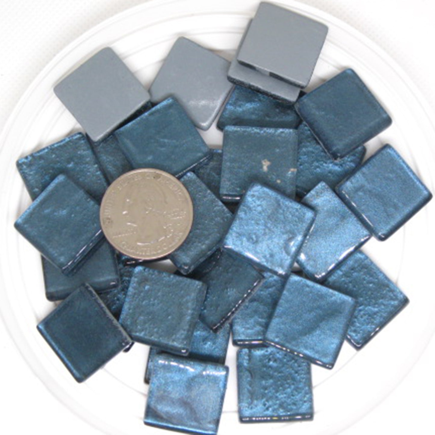 K352 Teal Krystal Metallic tile - 20mm - mosaic supplies teaberry tiffany