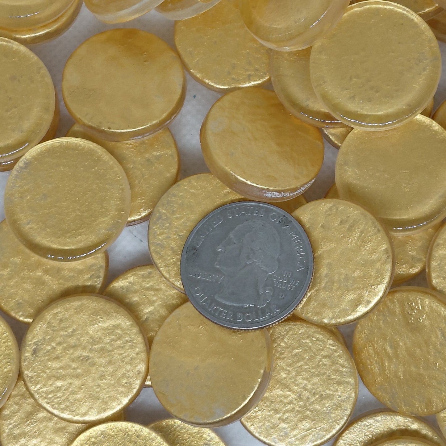 23mm gold round tiles