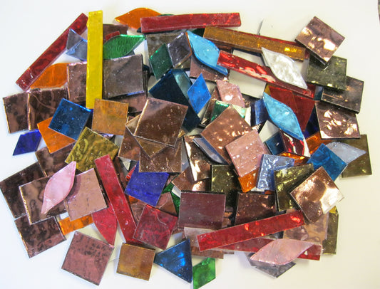 random pieces of mirrored glass