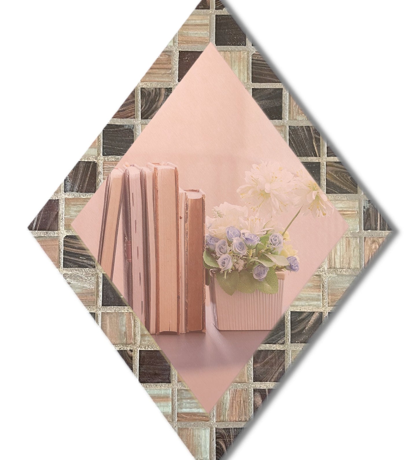 14 Inch Diamond Mirror Acrylic - Silver/Gold/Rose Gold