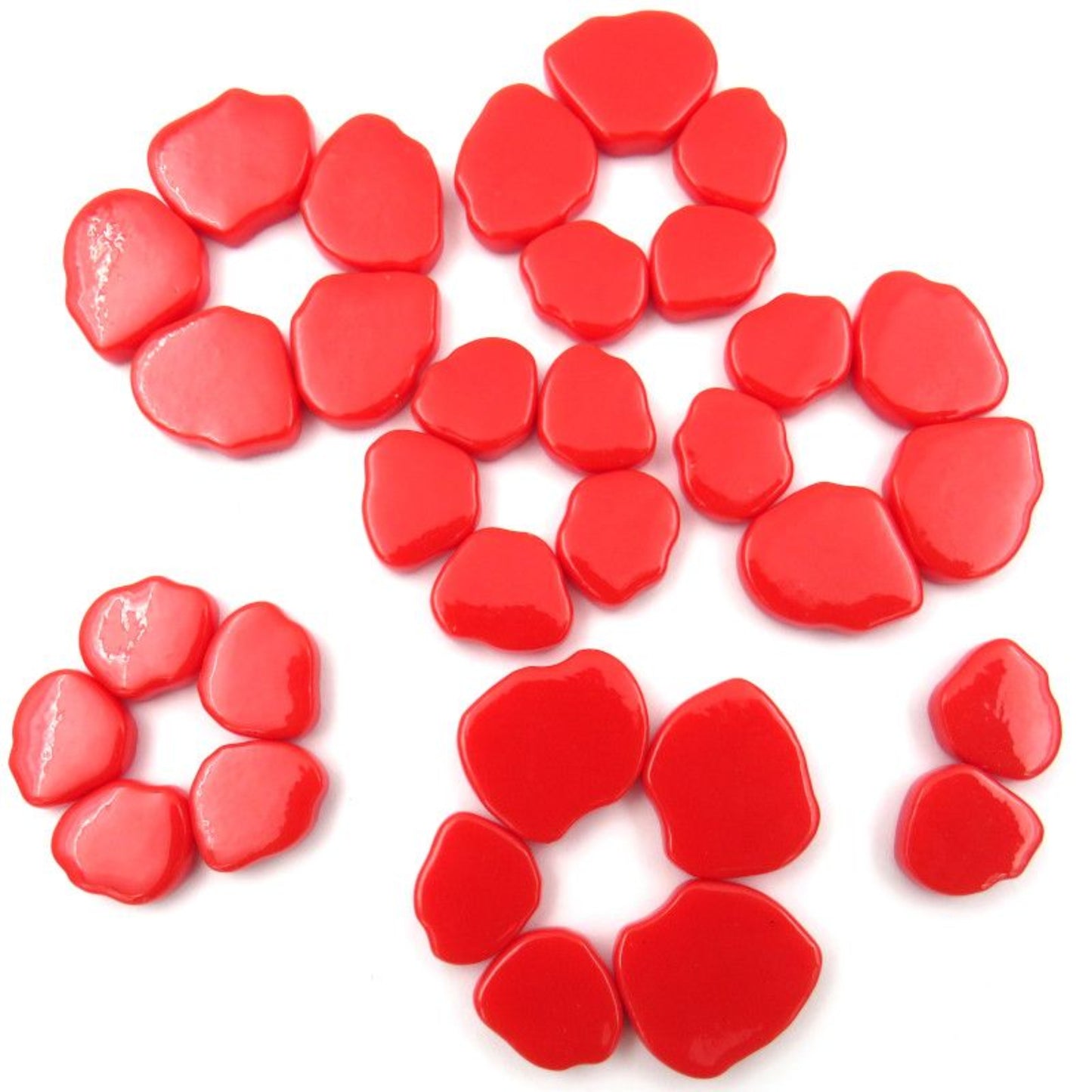 gloss chili red recycled glass petals