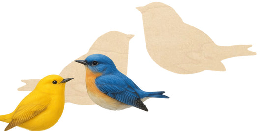 Love Birds (pair) Multi-Art Shape Wood