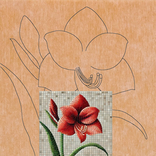 Amaryllis with Pattern 12" x 12" (pre-drilled for hanging kit)