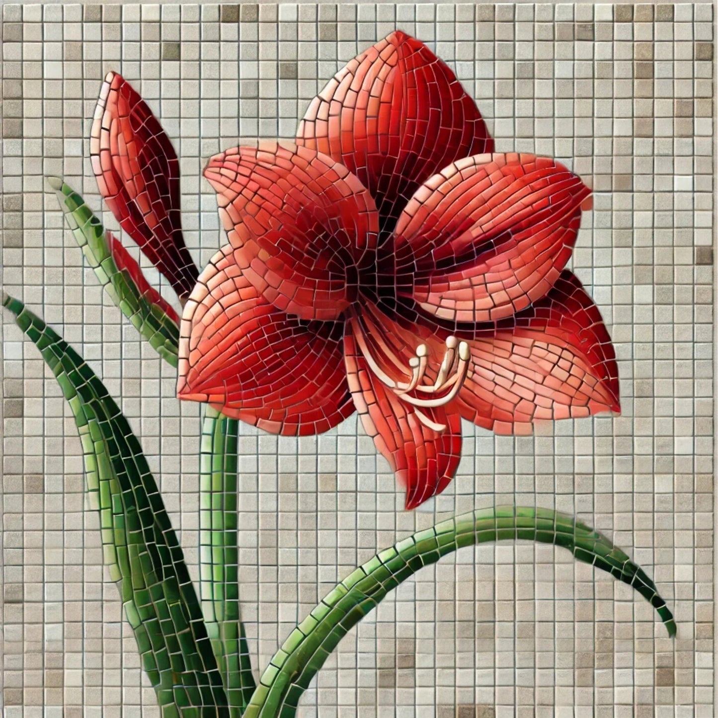 Amaryllis with Pattern 12" x 12" (pre-drilled for hanging kit)