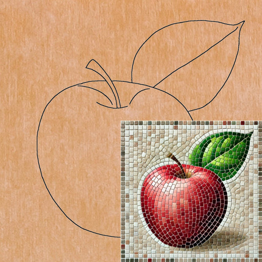 Apple with Pattern 8"x8" (pre-drilled for hanging kit)