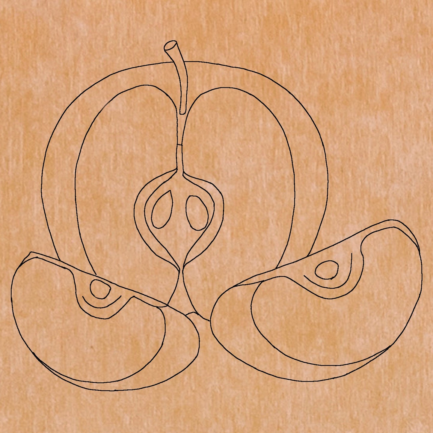 Apple Slices with Pattern 8"x8" (pre-drilled for hanging kit)