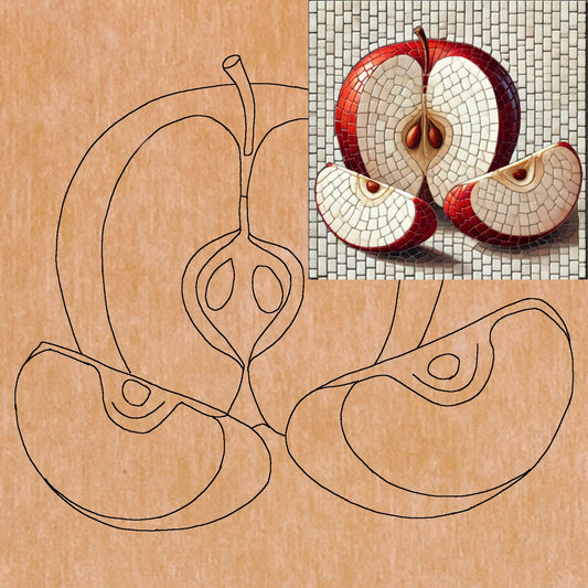 Apple Slices with Pattern 8"x8" (pre-drilled for hanging kit)