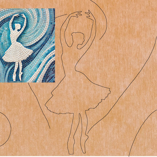 Ballerina with Pattern 12" x 12" (pre-drilled for hanging kit)