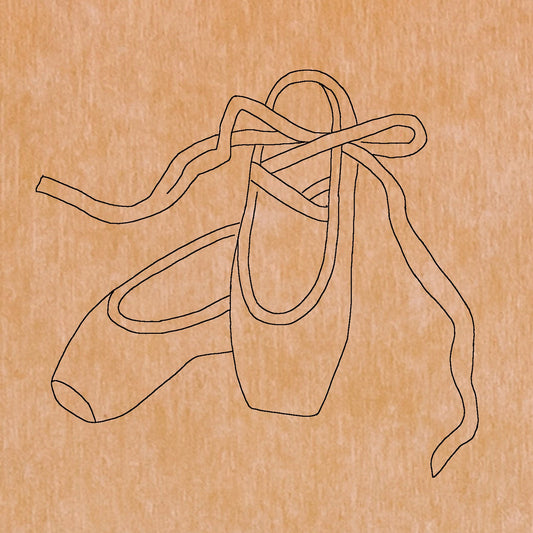 Ballet Shoes with Pattern 8"x8" (pre-drilled for hanging kit)